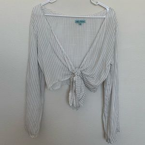 LF long sleeve tie crop top